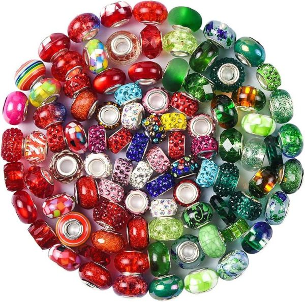 Wholesale 200pcs Resin Color Beads Big Hole Mixed Color Beads Online now