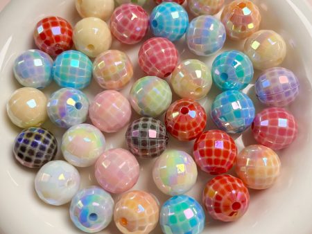 Wholesale 10pcs pack UV Plated Acrylic Check Beads For Cheap