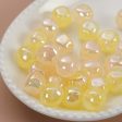 Wholesale 200pcs pack Lemon Yellow Lacquer Perforated Resin Round Beads on Sale