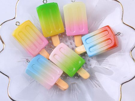 Wholesale 20pcs Resin Gradient Ice Cream Keychains Accessories Online Sale