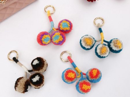 Wholesale Zinc Alloy Flower Hair Ball Handmade Bag Pendant Keychain For Cheap