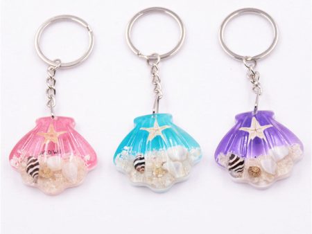 Wholesale 6pcs pack Resin Shell Shape Luminous Starfish Keychain Online