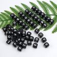 Wholesale 100PCS English Alphabet Black and White Silicone Beads For Discount