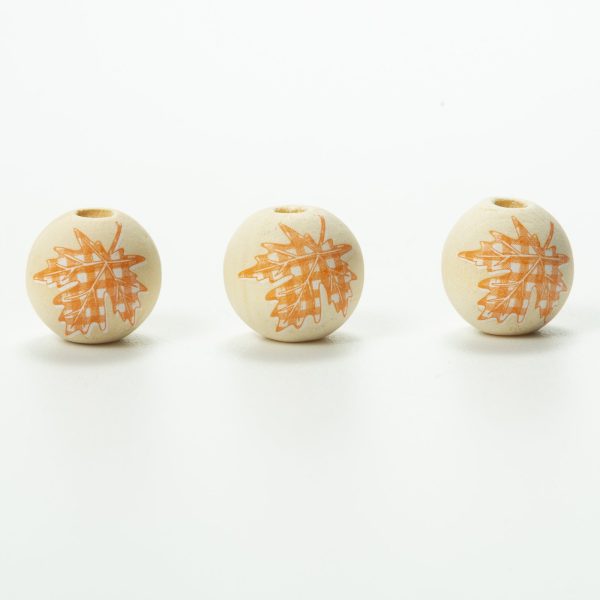 Wholesale 20pcs Maple Leaf Plaid Colored Wood Beads Cheap