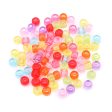 Wholesale 200pcs pack Acrylic Big Hole Round Frosted Mixed Color Candy Loose Beads Sale