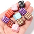 Wholesale 10pcs pack 14mm Acrylic Houndstooth Printing Square Beads Supply