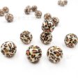 Wholesale 100PCS 14-16mm Two-color Leopard Print Hemu Round Beads Sale