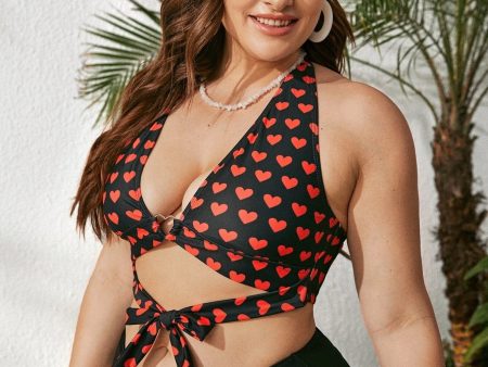 Wholesale Heart Print Bikini Two-piece Swimwear Online Sale