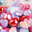 Wholesale 10pcs pack Acrylic UV Plating Cut Face Love Beads For Sale