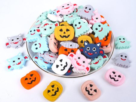 Wholesale 20pcs pack Halloween Pumpkin Silicone Beads For Discount