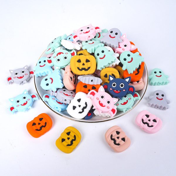 Wholesale 20pcs pack Halloween Pumpkin Silicone Beads For Discount