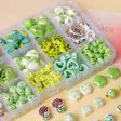 Wholesale 30pcs Fresh Green Ceramic Lovely Flower Butterfly Heart Scatter Beads Sale