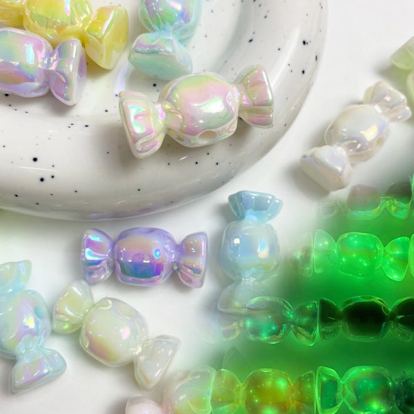 Wholesale 10pcs pack star sky night light two-color uv plating candy beads Beads Online now