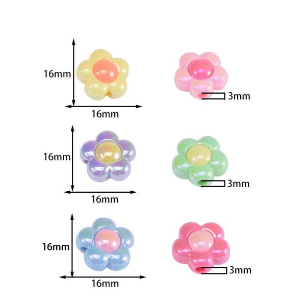 Wholesale 10pcs pack Acrylic Flower Beads Solid Color Plated Small Flower Scatter Beads Sale