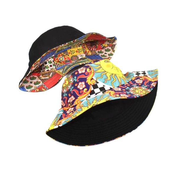 Wholesale Polyester Bohemian Sunflower Bucket Hat Hot on Sale