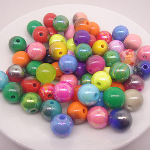 Wholesale 50pcs 8mm Plastic Resin Stripes Round Loose Beads Cheap