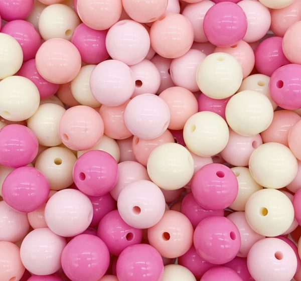 Wholesale 30pcs pack Acrylic Macaron Solid Color Round Beads on Sale