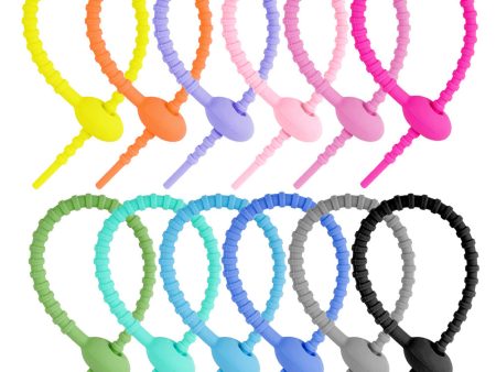 Wholesale 20pcs DIY Colorful Silicone Cable Tie Key Chain Supply