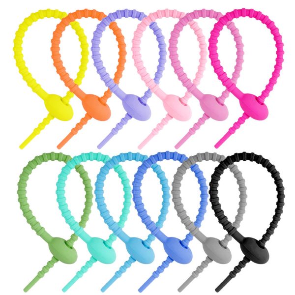 Wholesale 20pcs DIY Colorful Silicone Cable Tie Key Chain Supply