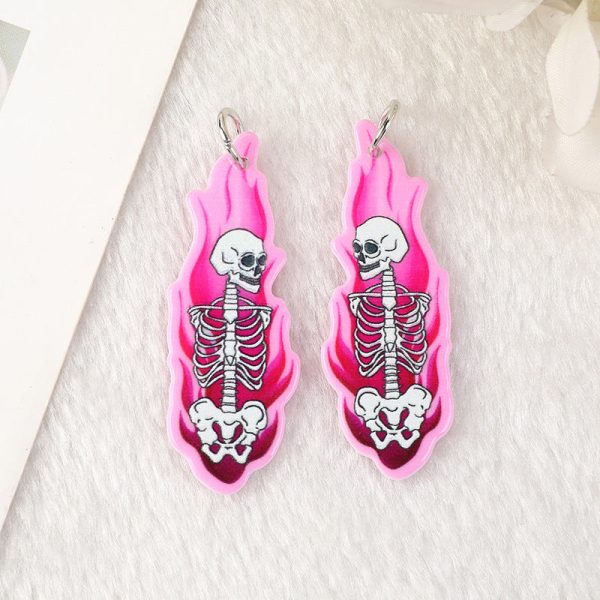 Wholesale 10pcs Acrylic Halloween Pumpkin Skeleton Man Ghost DIY Earrings Keychain Accessories For Discount