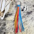 Wholesale 2pcs pack Western Wind Leopard Color Tassel Leather Keychain Discount