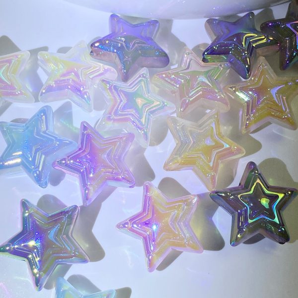 Wholesale 10pcs pack Luminous Thin Glitter Mermaid Ji Three-layer Pentagram Beads For Sale