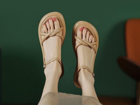 Wholesale PU Simple Cross Sandals Online