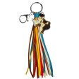 Wholesale 2pcs pack Western Wind Leopard Color Tassel Leather Keychain Discount