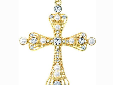 Wholesale Zircon Pearl Micro Inlay Cross Ladies Necklaces Online now