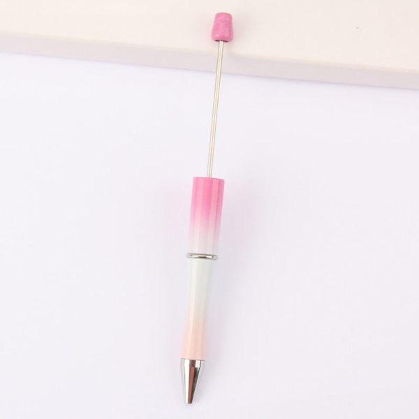 Wholesale 10pcs Plastic Rainbow Tricolor Gradient Beaded Ballpoint Pen For Cheap