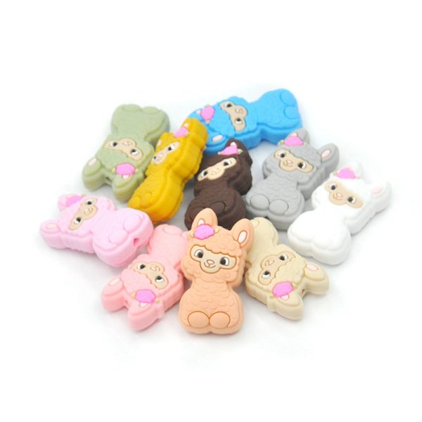 Wholesale 100pcs Animal Alpaca Silicone Beads Sale