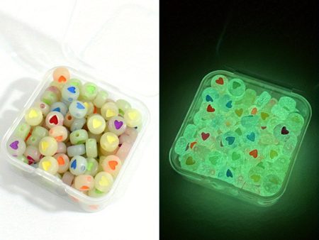 Wholesale 100pcs box Luminous Love Heart Star Moon Letter Beads For Cheap