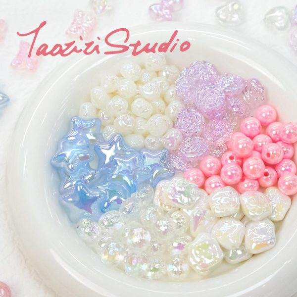 Wholesale 30pcs Glacier Bubble Series Rose Snowflake Bow String Beads Online Hot Sale