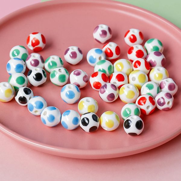 Wholesale 30pcs Color Big Wave Ceramic Round Beads Online now