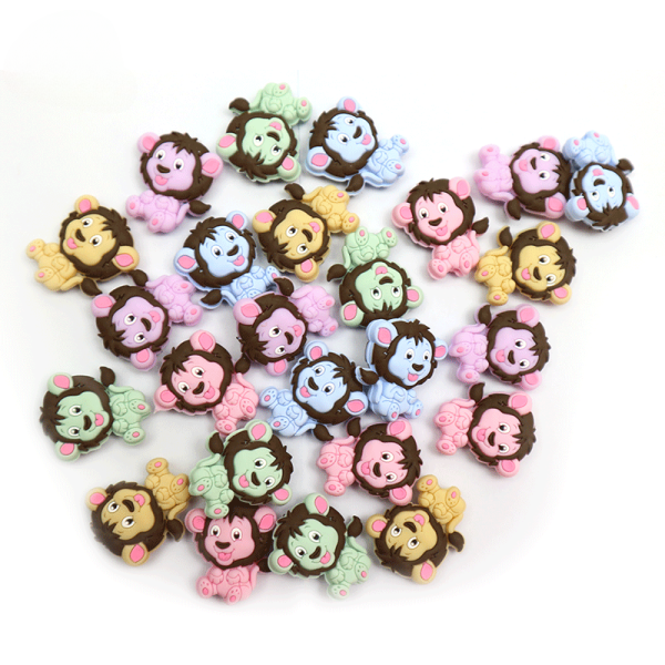 Wholesale 10pcs Silicone Cartoon Lion Teether Loose Beads Online