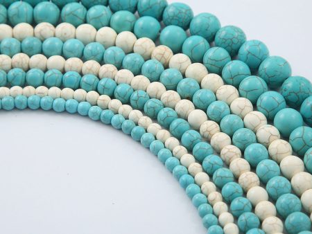 Wholesale 10Strings Pack Synthetic Turquoise DIY Round Beads Hot on Sale