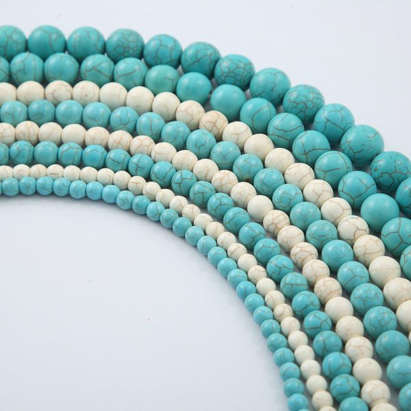 Wholesale 10Strings Pack Synthetic Turquoise DIY Round Beads Hot on Sale