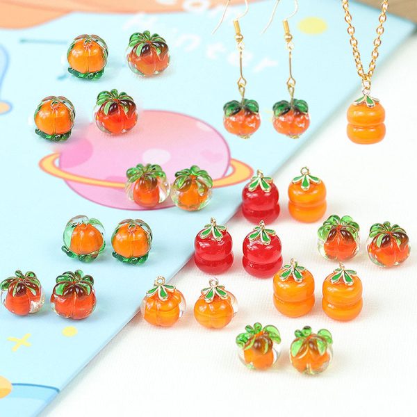 Wholesale 100pcs Glass Persimmon Loose Beads on Sale