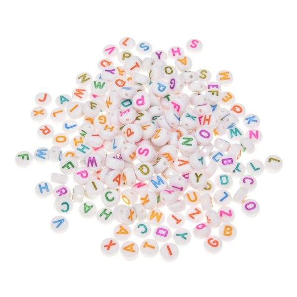 Wholesale 100pcs pack Acrylic White Color English Alphabet Beads For Discount