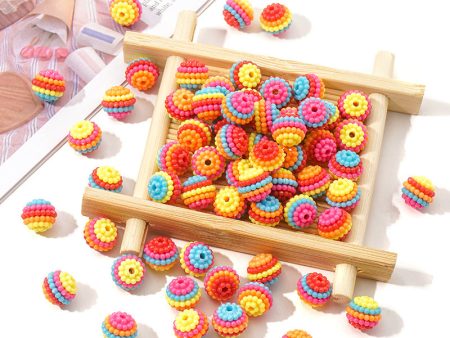 Wholesale 100pcs pack ABS five-color cartoon small particle bayberry ball string Beads For Discount