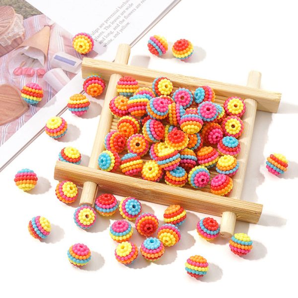 Wholesale 100pcs pack ABS five-color cartoon small particle bayberry ball string Beads For Discount