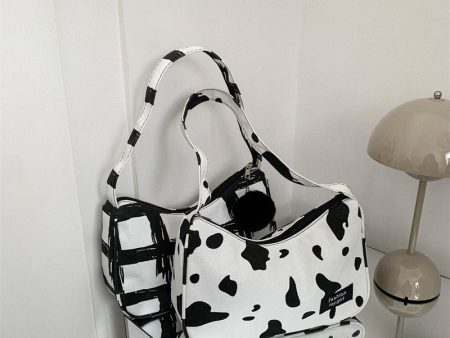 Wholesale Canvas Cow Pattern Shoulder Bag Fashion