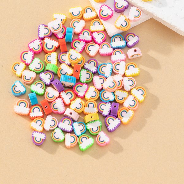 Wholesale 100pcs pack Soft Pottery Beads Rainbow Clouds Scattered Beads Supply