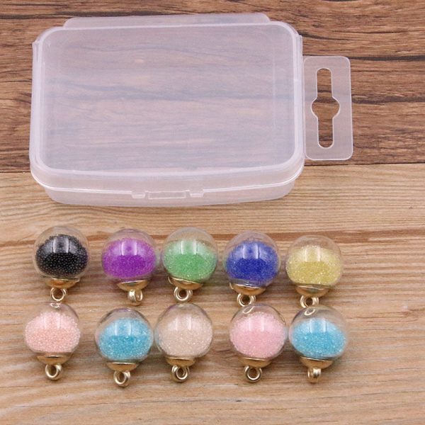 Wholesale 10pcs box Round Glass Ball Milk Tea Cup Glass Bottle Beads Cheap