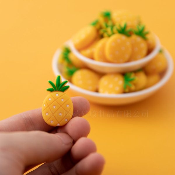 Wholesale 200pcs Silicone Pineapple Baby Teethers Fruit Beads on Sale