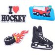 Wholesale 100PCS PVC DIY Hole Shoes Accessories Ice Hockey Series Shoes Flowers For Discount