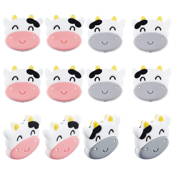 Wholesale 20pcs Cow Silicone Cartoon Molar Beads For Sale