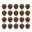 Wholesale 100pcs pack Round Striped Wooden Beads Online Sale