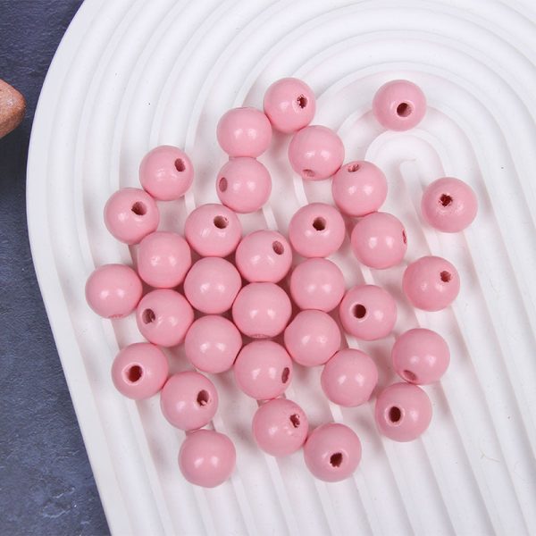 Wholesale 10PCS 16MM Colored Round Wood Scattered Beads Discount