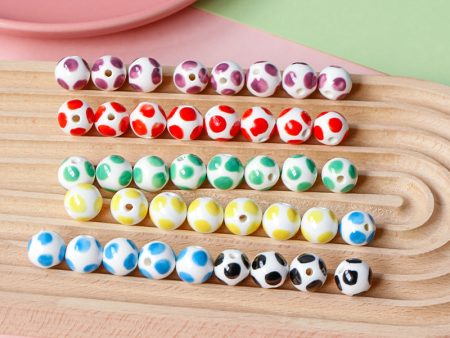 Wholesale 30pcs Color Big Wave Ceramic Round Beads Online now